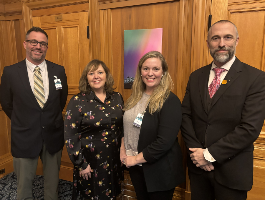 Steve Knoke, BCRPA Director; Tamara Davidson, BC Minister of Environment and Parks; Katie Fenn, BCRPA CEO; and Rumon Carter, Executive Director with BC Parks.
